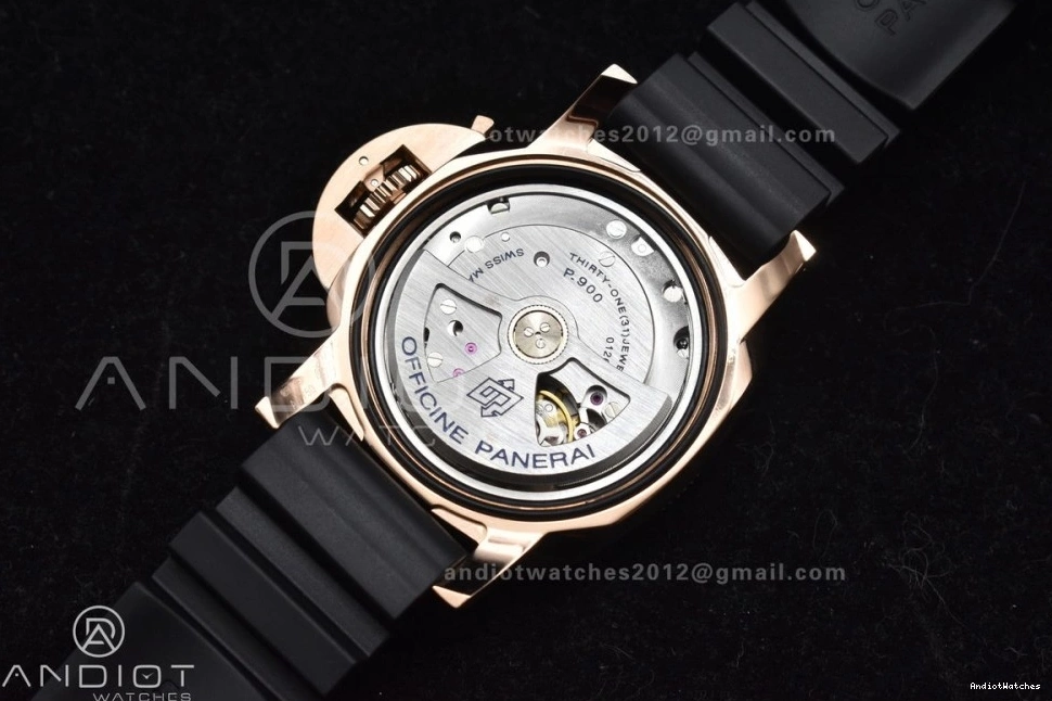 on Best Dial Black P 992 PAM2164 Strap 42mm Submersible Edition Black Rubber VSF WrinkleFree 0211